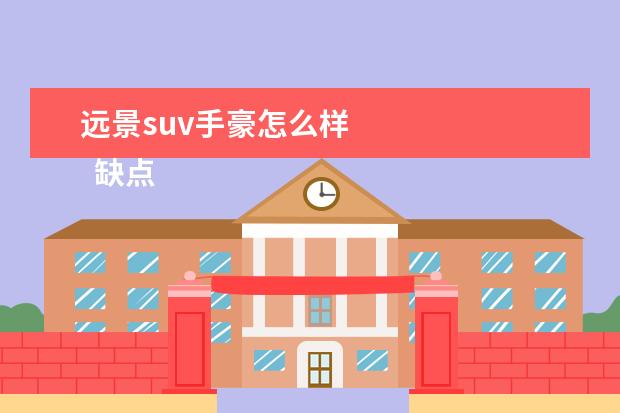 远景suv手豪怎么样 
  缺点：动力偏弱