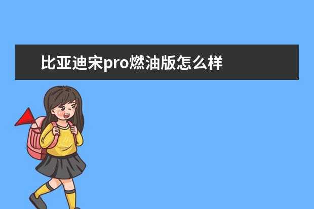 比亚迪宋pro燃油版怎么样