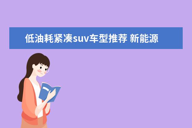 低油耗紧凑suv车型推荐 新能源汽车suv车型推荐