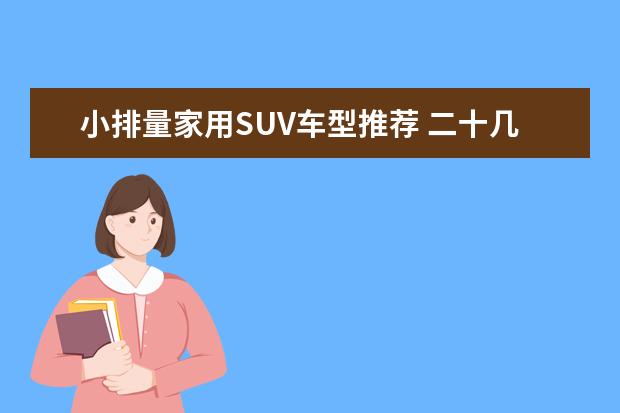 小排量家用SUV车型推荐 二十几万的车哪款好