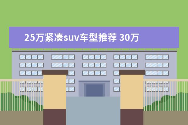 25万紧凑suv车型推荐 30万元日产SUV车型推荐