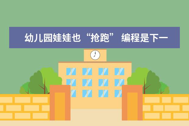 幼儿园娃娃也“抢跑” 编程是下一个奥数吗?