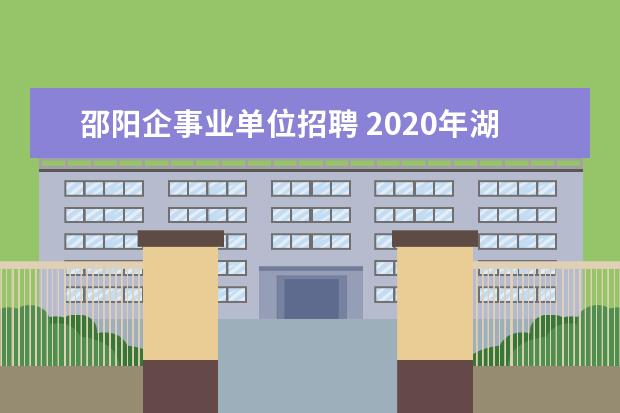 邵阳企事业单位招聘 2020年湖南省邵阳武冈市卫健及其他事业单位人员招聘...