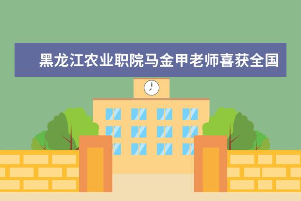 黑龙江农业职院马金甲老师喜获全国建筑仿真教学课程设计大赛奖项