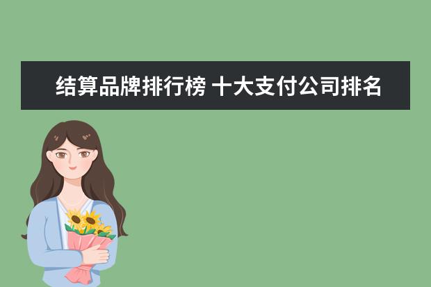 结算品牌排行榜 十大支付公司排名