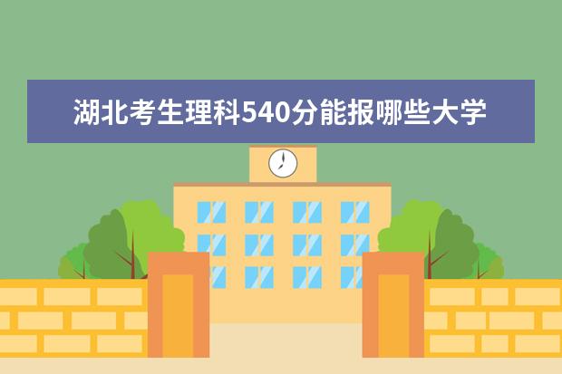 湖北考生理科540分能报哪些大学