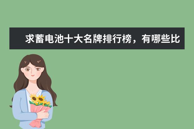 求蓄电池十大名牌排行榜,有哪些比较推荐?