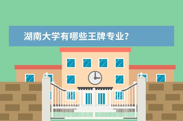 湖南大学有哪些王牌专业?