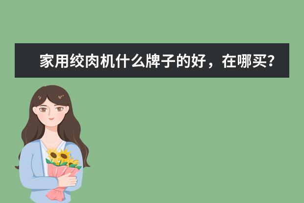 家用绞肉机什么牌子的好，在哪买？