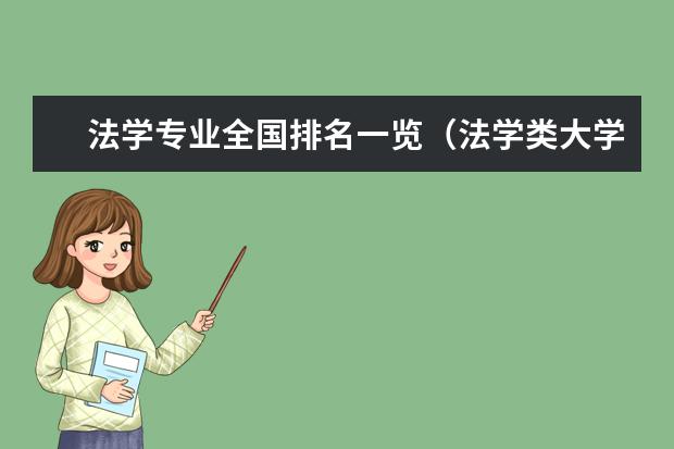 法学专业全国排名一览(法学类大学排名)