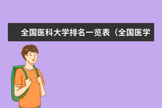 全国医科大学排名一览表(全国医学类大学排名最新排名)