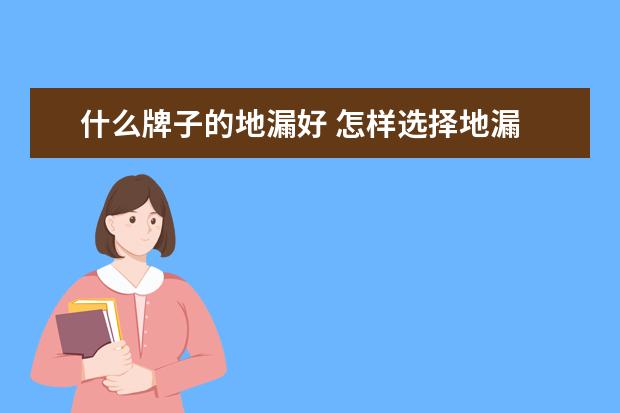 什么牌子的地漏好 怎样选择地漏