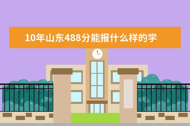 10年山东488分能报什么样的学校