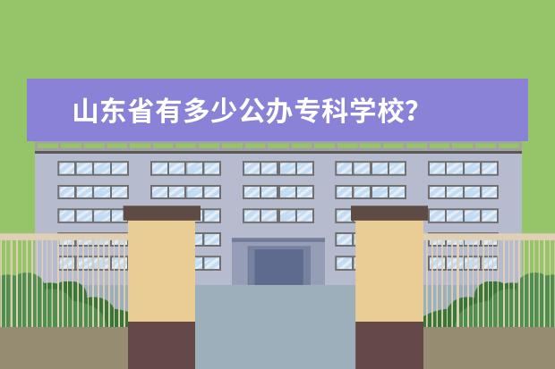 山东省有多少公办专科学校?