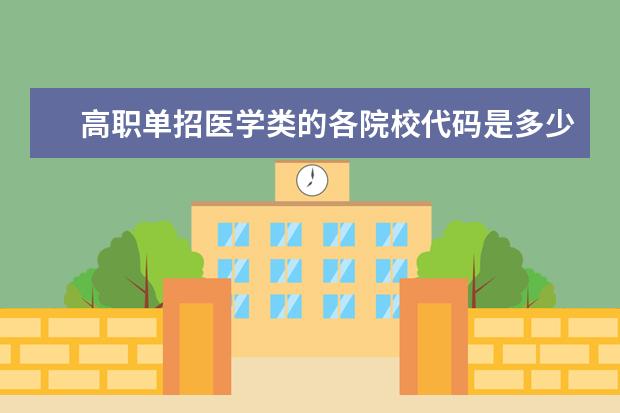 高职单招医学类的各院校代码是多少啊。。急