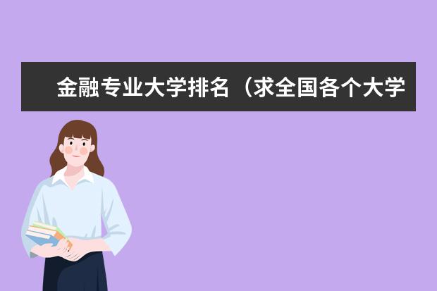 金融专业大学排名(求全国各个大学经济类专业排名)