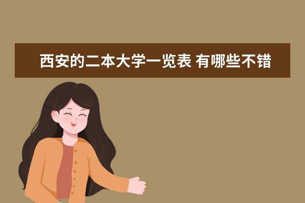 西安的二本大学一览表 有哪些不错的二本院校