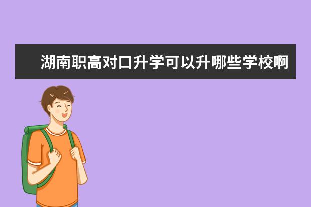 湖南职高对口升学可以升哪些学校啊?