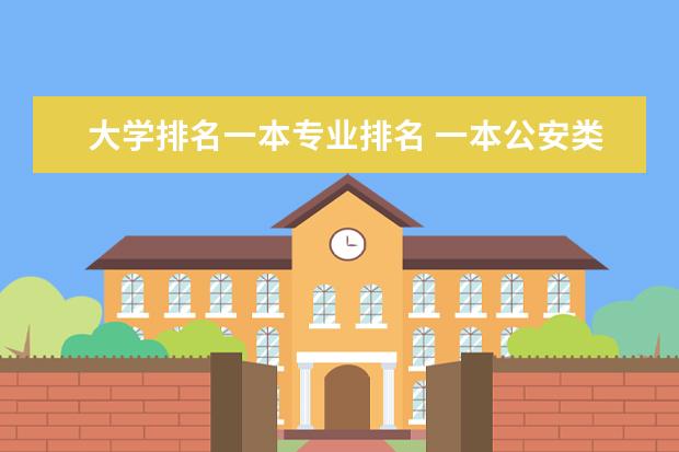 大学排名一本专业排名 一本公安类大学排名是怎样的？