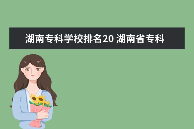 湖南专科学校排名20 湖南省专科学校的排名