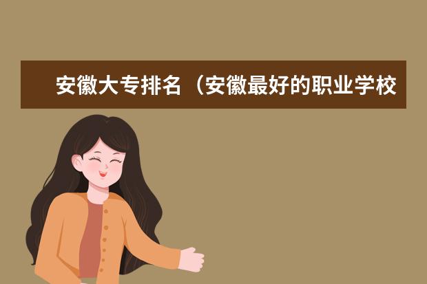 安徽大专排名（安徽最好的职业学校排名）