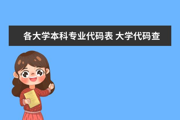 各大学本科专业代码表 大学代码查询