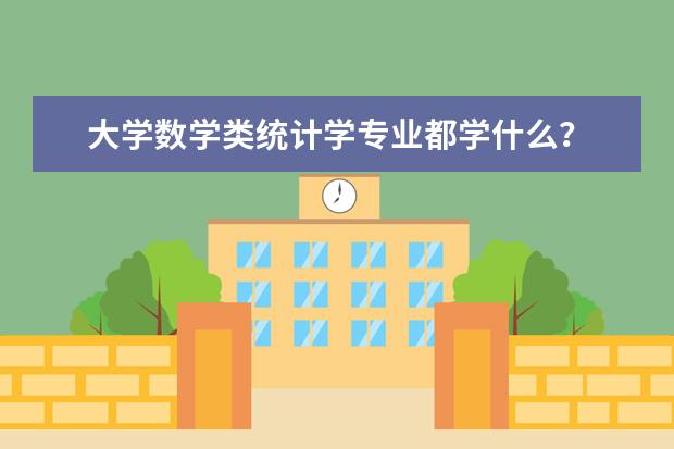 大学数学类统计学专业都学什么?
