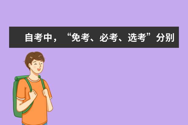 自考中，“免考、必考、选考”分别是什么意思？