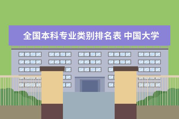 全国本科专业类别排名表 中国大学专业排名???/