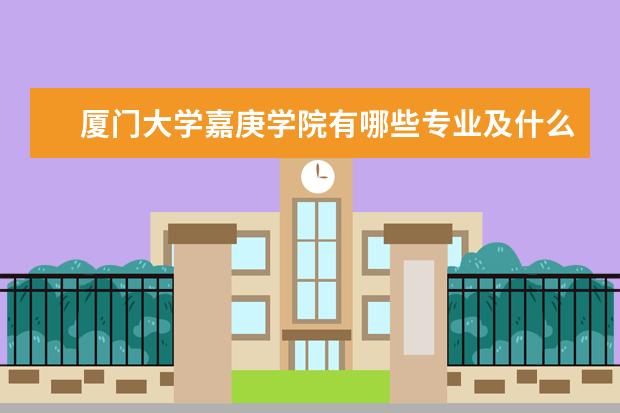 厦门大学嘉庚学院有哪些专业及什么专业好