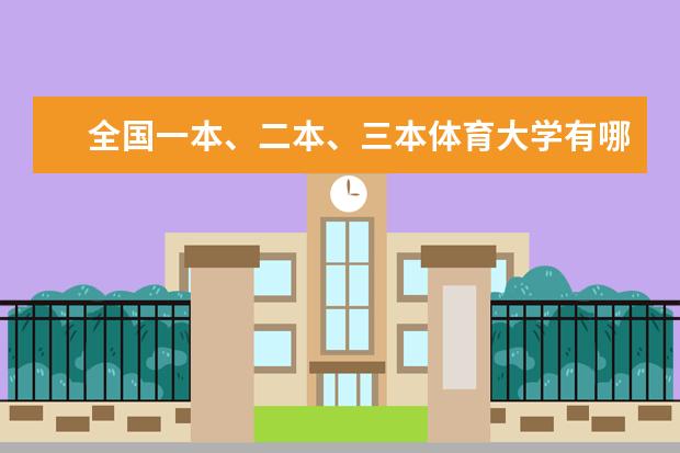 全国一本、二本、三本体育大学有哪些?