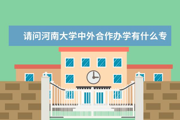 请问河南大学中外合作办学有什么专业