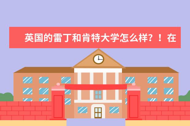 英国的雷丁和肯特大学怎么样？！在国内的知名度如何？！