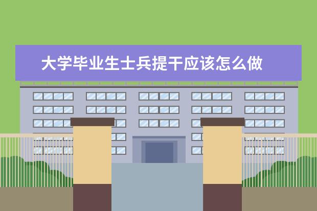 大学毕业生士兵提干应该怎么做