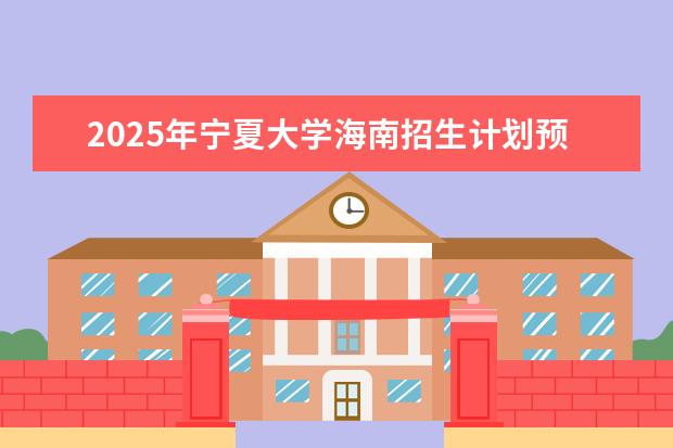 2025年宁夏大学海南招生计划预测
