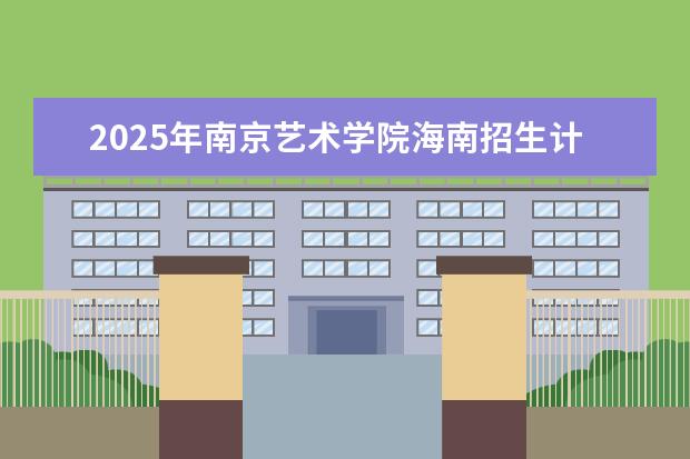 2025年南京艺术学院海南招生计划预测
