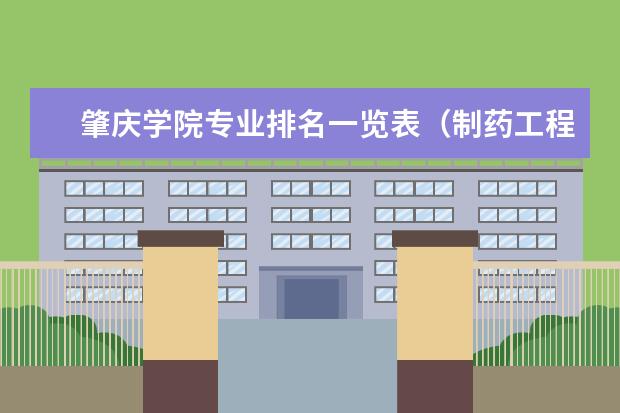 肇庆学院专业排名一览表(制药工程专业二本排名)
