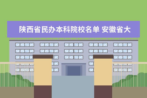 陕西省民办本科院校名单 安徽省大学排名