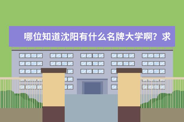 哪位知道沈阳有什么名牌大学啊?求求各位不吝赐教……在下感激不尽