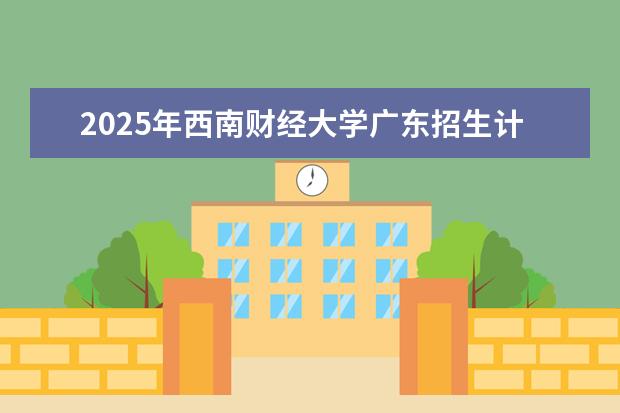 2025年西南财经大学广东招生计划