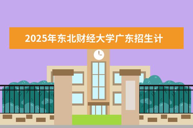 2025年东北财经大学广东招生计划