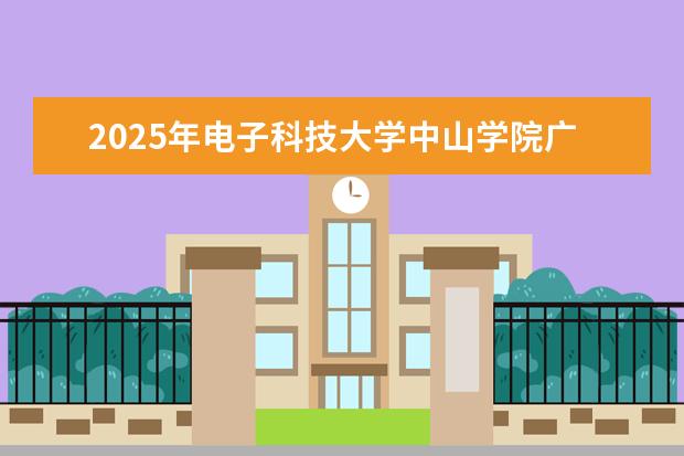 2025年电子科技大学中山学院广东招生计划