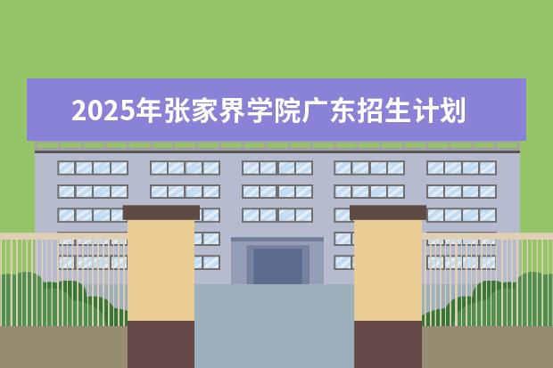 2025年张家界学院广东招生计划