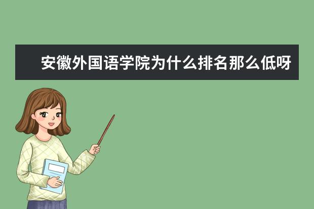 安徽外国语学院为什么排名那么低呀?