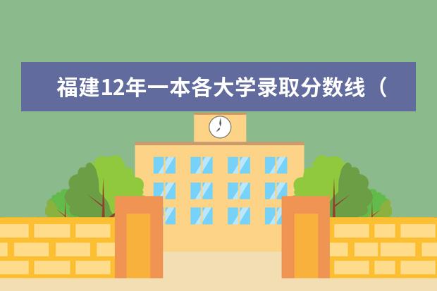 福建12年一本各大学录取分数线(福建的本一大学排名)