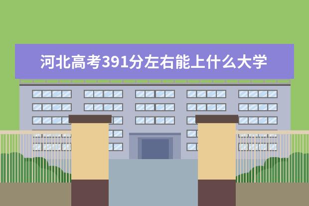 河北高考391分左右能上什么大学