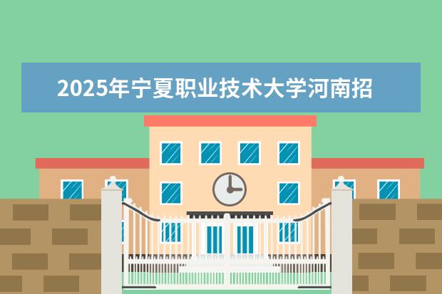 2025年宁夏职业技术大学河南招生计划